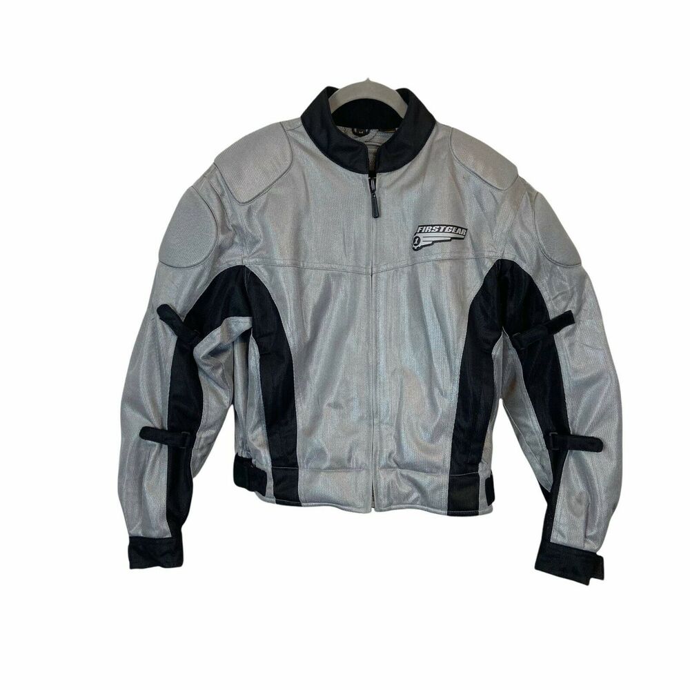 First Gear Armor Moto Jacket Women’s Gray Black Long Sleeve Mesh Full Zip M - 3X